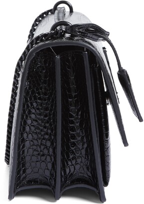 Saint Laurent Medium Sunset Croc Embossed Leather Shoulder Bag