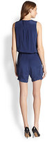 Thumbnail for your product : Milly Silk Drawstring-Waist Short Jumpsuit