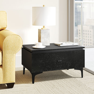 Ebern Designs Weimer 1 - Drawer Nightstand in Black