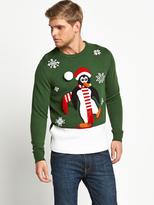 Thumbnail for your product : Goodsouls Mens Penguin Christmas Jumper - Green
