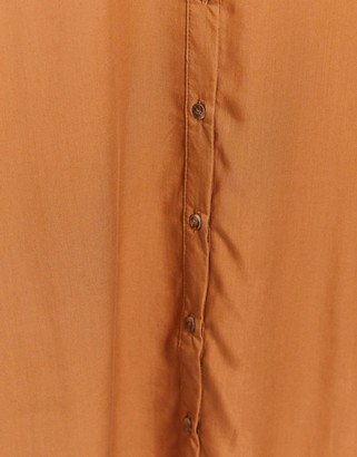 Vero Moda short sleeve shirt dress in tan
