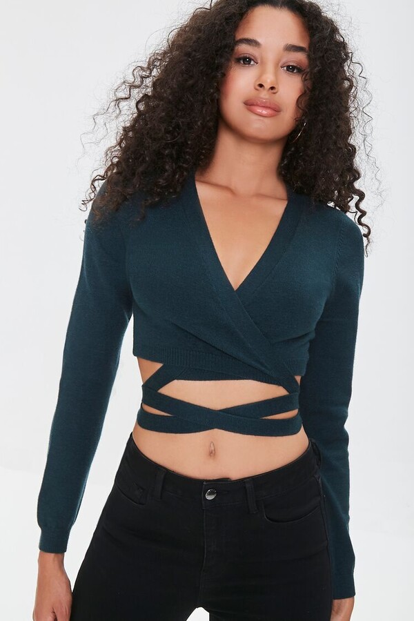 wrap crop jumper