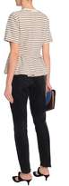 Thumbnail for your product : By Malene Birger Pleated Striped Cotton-blend Jersey Peplum Top