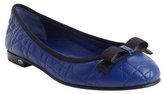Thumbnail for your product : Christian Dior blue grosgrain bow detail quilted leather ballet flats