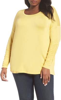 Sejour Ruched Sleeve Tee