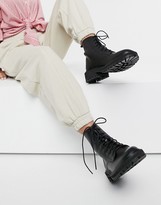 Thumbnail for your product : Raid Vinita flat chunky lace up ankle boots in black