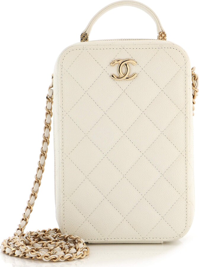 Chanel CC Zip Around Top Handle Vertical Vanity Case with Chain Quilted  Caviar Small - ShopStyle
