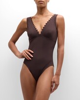 Thumbnail for your product : Karla Colletto Ines V-Neck Underwire One-Piece Swimsuit