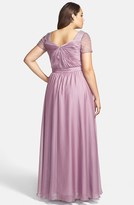 Thumbnail for your product : Adrianna Papell Beaded Flutter Sleeve Gown (Plus Size)