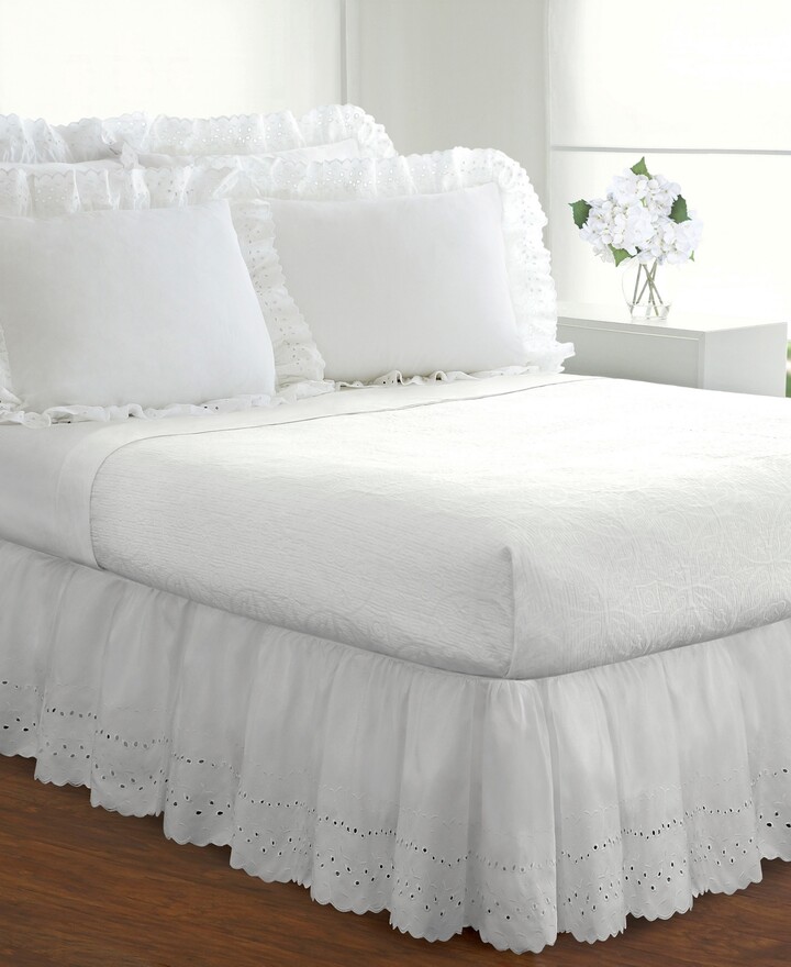 Fresh Ideas Ruffled Eyelet 18" Drop Bedskirt, Twin