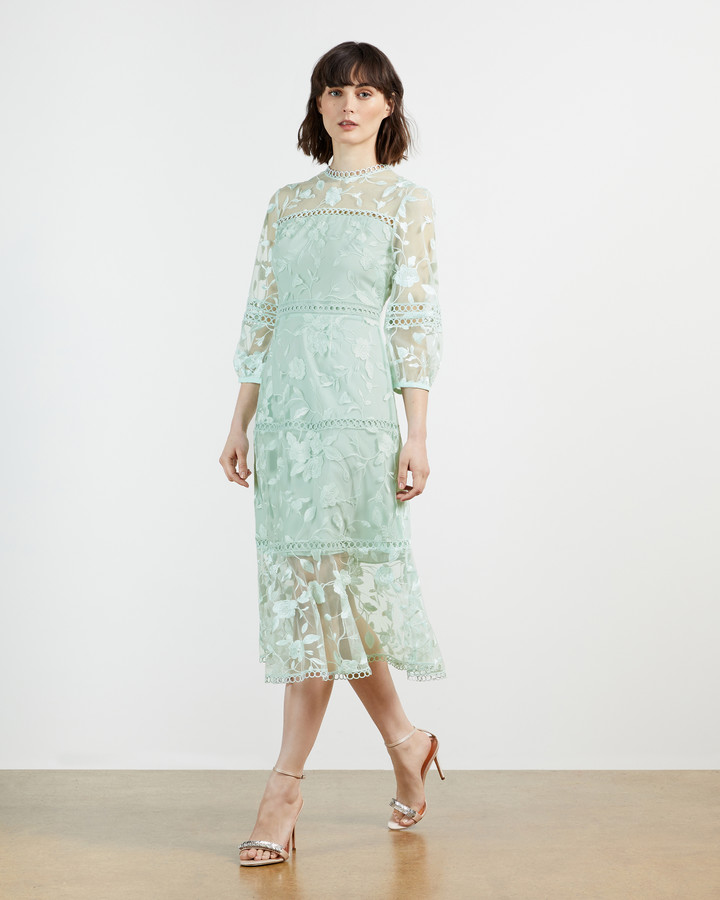 Ted Baker Tabii Tiered lace midi dress - ShopStyle