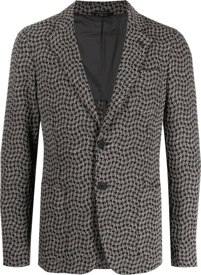 Giorgio Armani Houndstooth-Pattern Single-Breasted Blazer