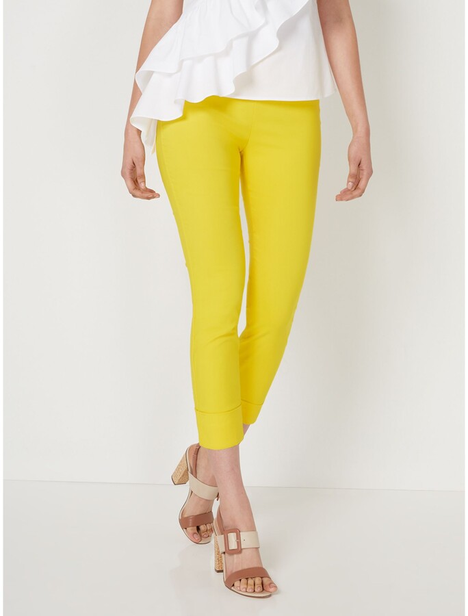 yellow pull on pants