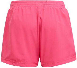 adidas Junior Girls 3-Stripes Shorts - Pink/Red