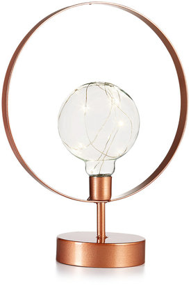 Home Essentials Rose Gold-Tone Hurricane with LED Bulb