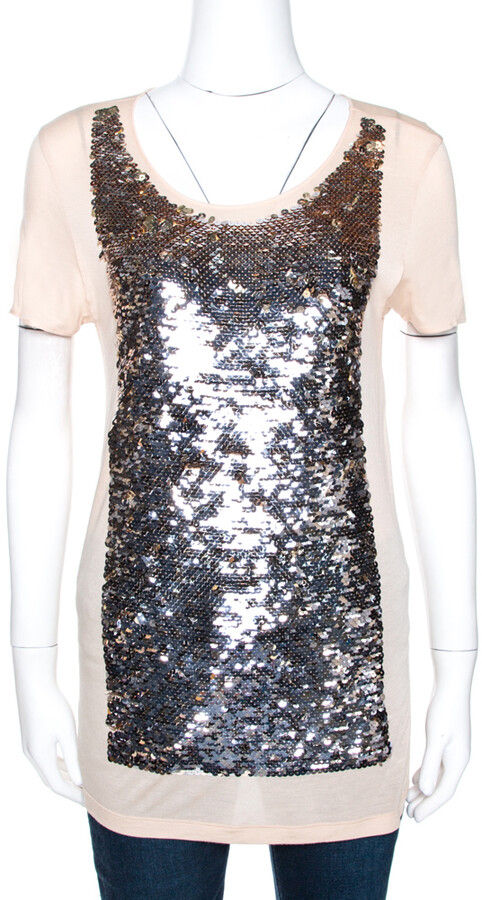 pale pink sequin top