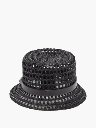 Valentino Garavani Roman Stud Woven Bucket Hat - Black