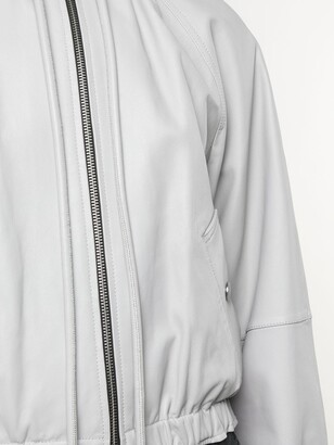 Proenza Schouler White Label Drawstring Neck Leather Jacket