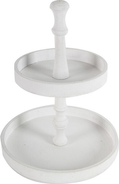 DexmalleTwo-TieredRoundWoodenTray