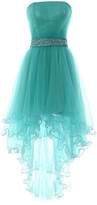 Thumbnail for your product : Fanciest Women's Strapless Beaded High Low Prom Dresses Short Homecoming Gowns