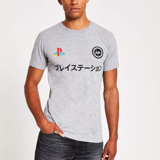 Hype Mens River Island PlayStation Grey dual logo T-shirt