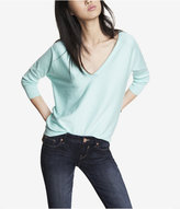 Thumbnail for your product : Express V-Neck Drop Shoulder Sweater