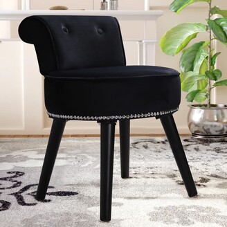 VEIKOUS Makeup Vanity Stool Chair with Low Back and Wood Legs - ShopStyle
