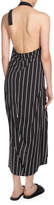 Thumbnail for your product : Balenciaga Striped Halter Apron Midi Dress, Black/White