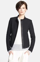 Thumbnail for your product : Vince Textured Cotton & Lambskin Leather Contrast Jacket