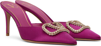 Valentino Garavani Pink Crystal-Cut VLogo Heels