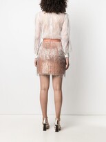 Thumbnail for your product : Elisabetta Franchi Embellished-Fringe Lace Dress