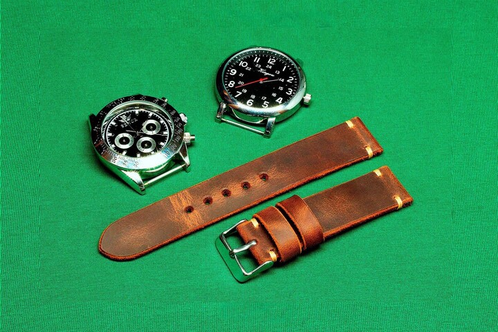 Handmade Vintage Leather Watch Strap, 18mm, 20mm, 21mm, 22mm, 24mm, Strap Leather, Band, 118