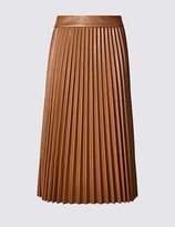 Thumbnail for your product : Marks and Spencer Faux Leather Pleated Midi Skirt