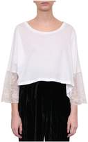 Thumbnail for your product : Ann Demeulemeester Lace-trimmed Cotton T-shirt