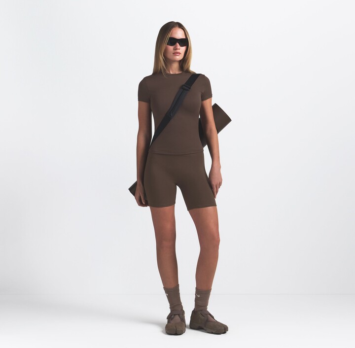 SKIMS Nikeskims Matte Padded Baby T-Shirt | Dark Sepia