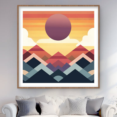 Lark Manor Peace Mountain | Office Pattern Framed Matted Print Decor