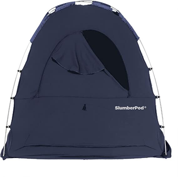 SlumberPod Portable Privacy Pod Blackout Canopy Crib Cover, Sleeping Space for Age 4 Months and Up with Monitor Pouch and Zipper, Blackout Cover, Travel Crib Canopy, Navy