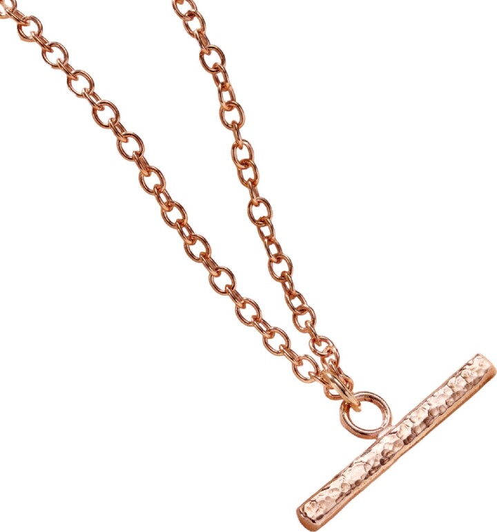 Posh Totty Designs Rose Gold Plated Textured T-Bar Necklace