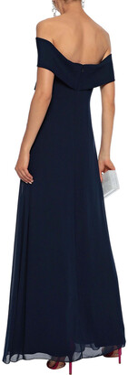 Sachin + Babi Off-the-shoulder Layered Cady And Chiffon Gown