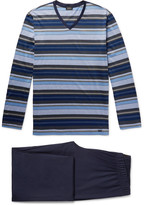 Thumbnail for your product : Hanro Jolan Mercerised Striped Cotton-Jersey Pyjama Set
