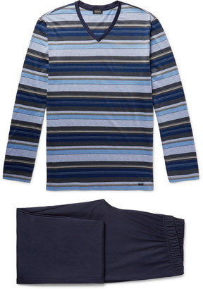 Hanro Jolan Mercerised Striped Cotton-Jersey Pyjama Set
