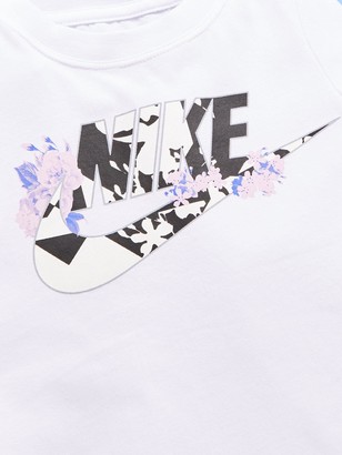 Nike Younger Girls Tokyo Floral Futura Short Sleeve Tee - White