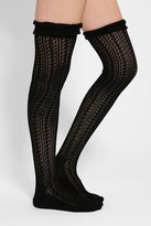 Thumbnail for your product : Urban Outfitters Ruffled Crochet Over-The-Knee Sock