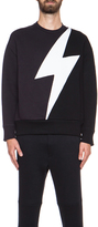 Thumbnail for your product : Neil Barrett Lightning Lyocell-Blend Sweatshirt in Black & Navy