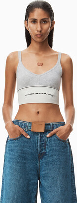 Alexander Wang Women's Logo Elastic Bra In Ribbed Jersey Black - ShopStyle  T-shirts