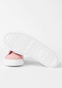 Paul Smith Women's Pink Perforated Leather 'Basso' Trainers