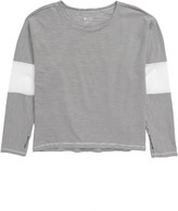 Thumbnail for your product : Zella Girl Stripe Knit & Mesh Top