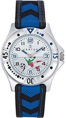 Certus - 647473 - Boys Analogue Quartz Watch - Silver dial - Black Leather Strap