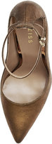 Thumbnail for your product : Reiss Leighton Metallic Ankle-Strap Shoes