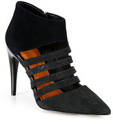 Thumbnail for your product : Rebecca Minkoff Lizard-Embossed Suede Strappy Ankle Boots